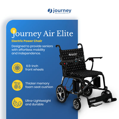 Journey Air Elite Electric Power Chair, Lightweight Foldable Powered Wheelchair - VMInnovations
