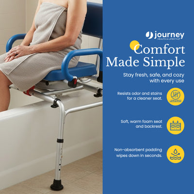 Journey 360 Degree Rotating Transfer Bench, SoftSecure Chair to Bathtub Seat