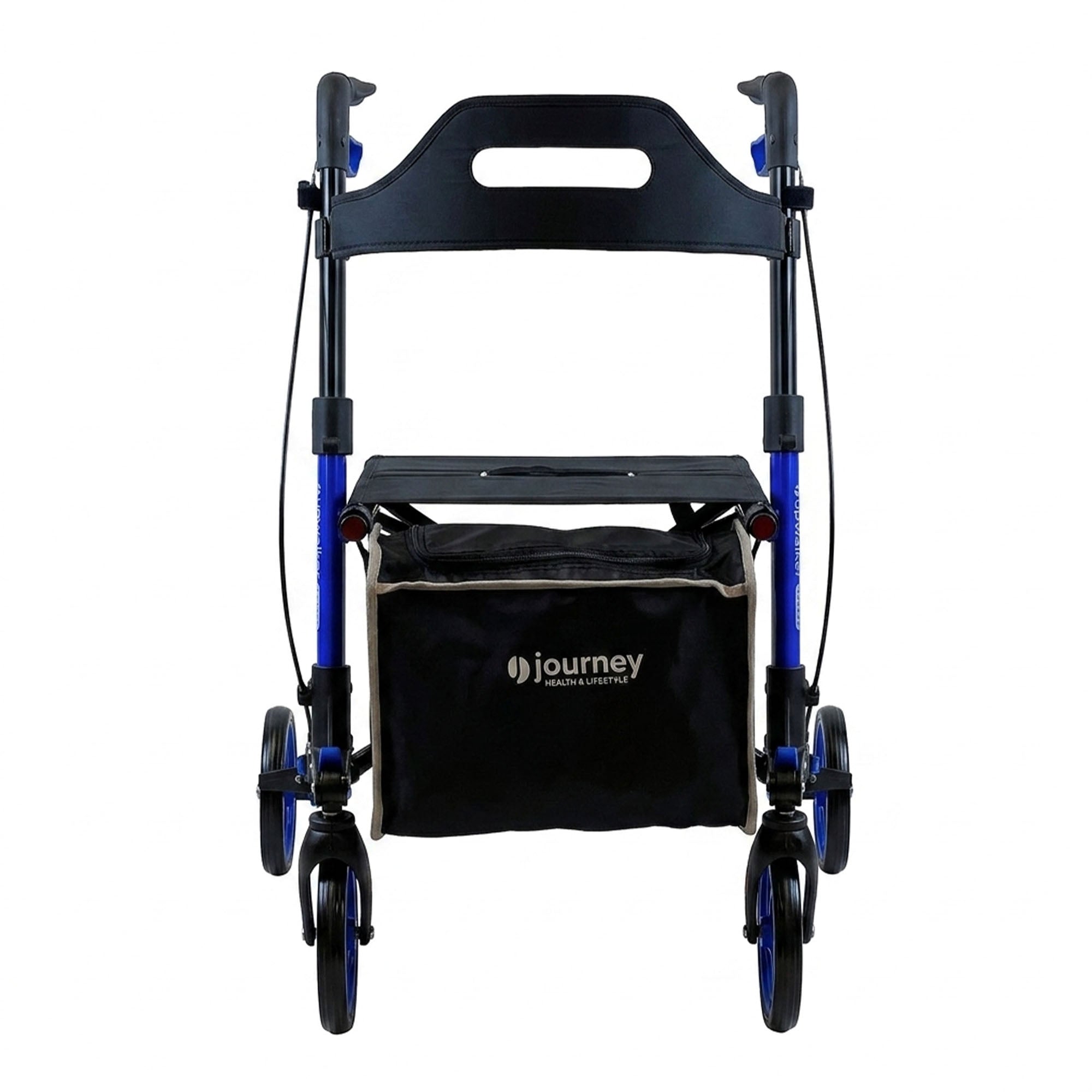 Journey UPWalker Breeze Traditional Rollator Walker with Seat for Adults, Blue - VMInnovations