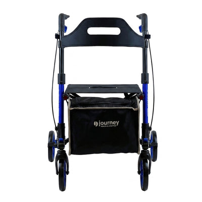 Journey UPWalker Breeze Traditional Rollator Walker with Seat for Adults, Blue - VMInnovations