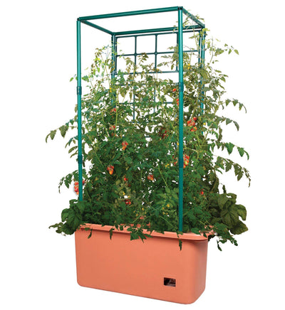 Hydrofarm GCTR 10 Gal Tomato Garden Planting System & 4' Trellis Tower on Wheels