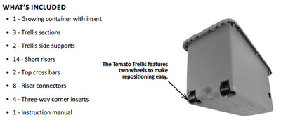 Hydrofarm 10Gal Self Watering Tomato Trellis Garden Grow System on Wheels (Used)