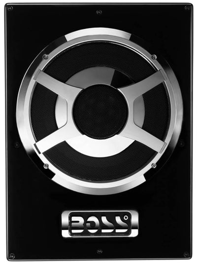 BOSS BASS800 8" 800W Low Profile Amplified Subwoofer Sub +Boss KIT2 8 Ga Amp Kit