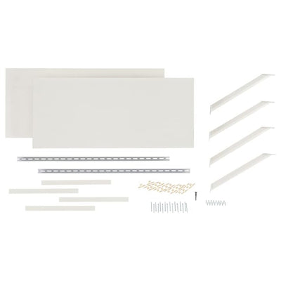 Rubbermaid 2 Pack 32" Premium Wood Wall Mounted Shelves Kit, 2 Tier Storage