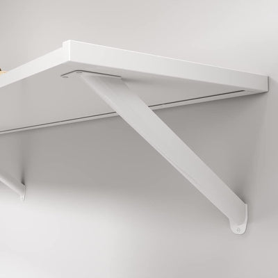 Rubbermaid 2 Pack 32" Premium Wood Wall Mounted Shelves Kit, 2 Tier Storage