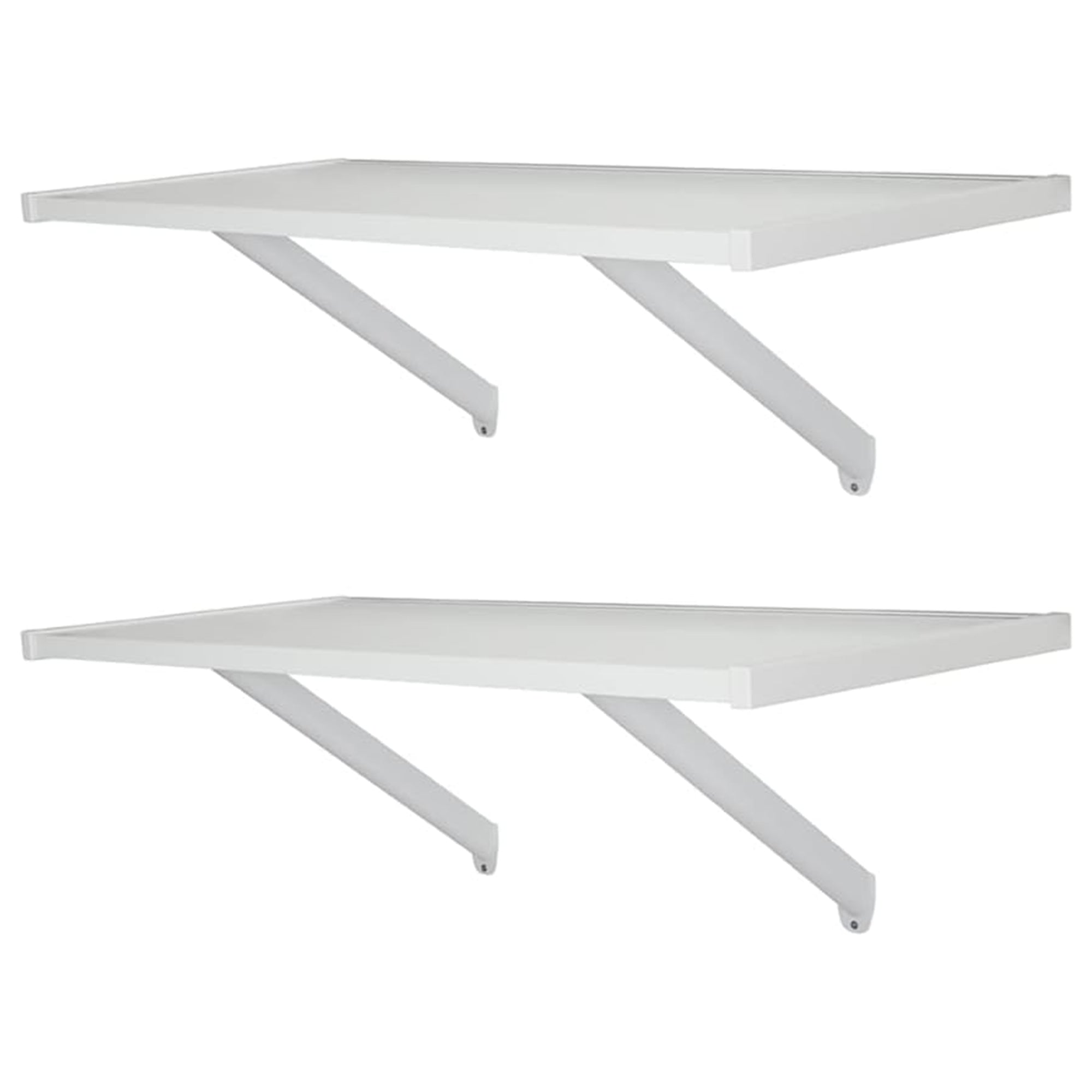 Rubbermaid 2 Pack 32" Premium Wood Wall Mounted Shelves Kit, 2 Tier Storage