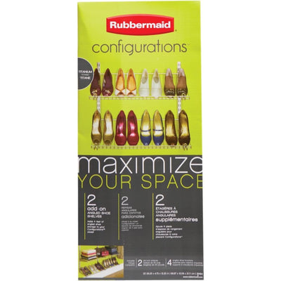 Rubbermaid Configurations Shoe Shelf, Wall Mounted Floating Shelves (Open Box) - VMInnovations