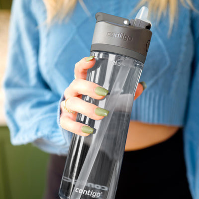 Contigo Ashland 2.0 Camping Water Bottle with AUTOSPOUT Lid, 24 Ounces, Sake (Open Box)