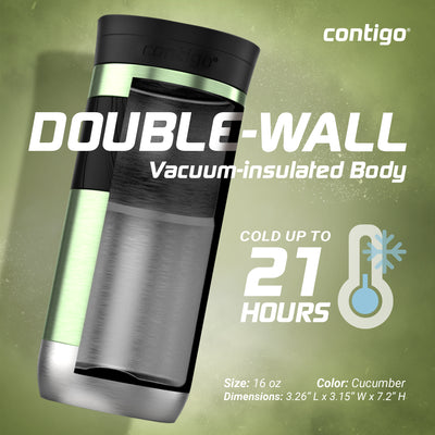 Contigo Byron 2.0 Stainless Steel Travel Mug with SNAPSEAL Lid & Grip, 16 Ounces - VMInnovations