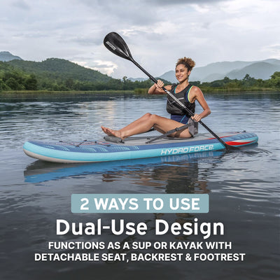 Hydro Force Oceana 10' Inflatable Stand-Up Paddle Board & Kayak Set, 2-in-1 SUP