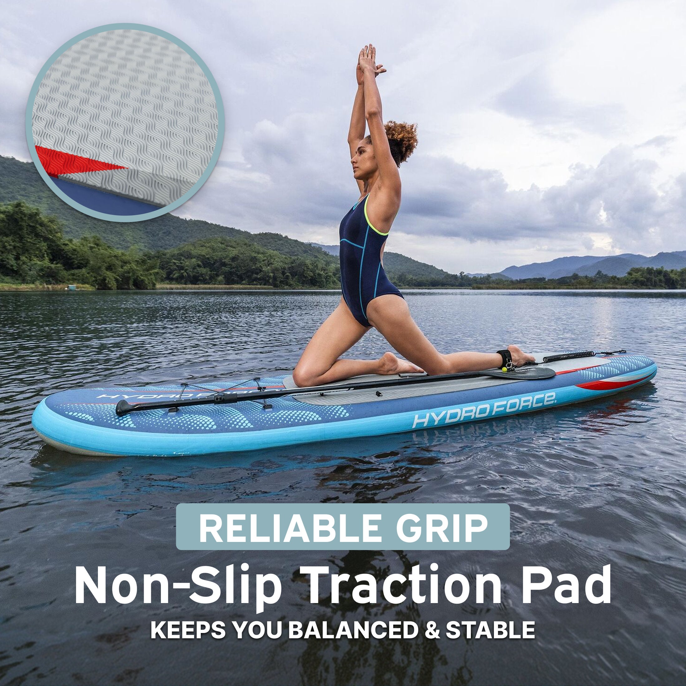 Hydro Force Oceana 10' Inflatable Stand-Up Paddle Board & Kayak Set, 2-in-1 SUP