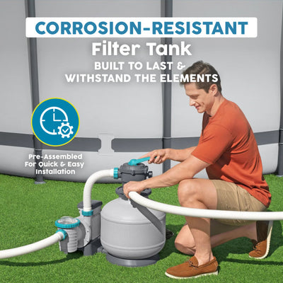 Bestway 3,000 Gallon Sand Filter Pump for Above Ground Outdoor Swimming Pools