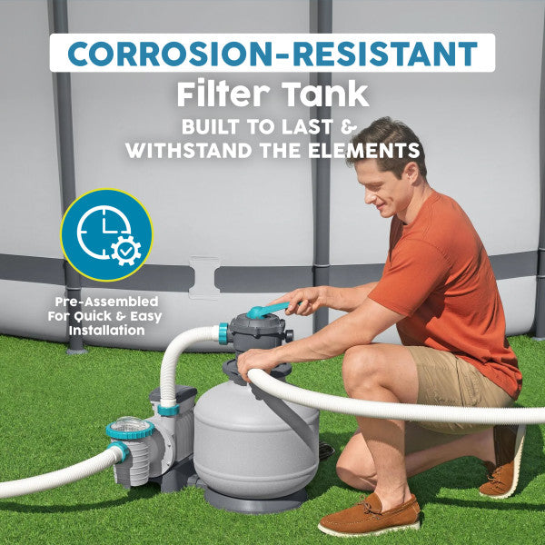 Bestway 3,000 Gallon Sand Filter Pump for Above Ground Outdoor Swimming Pools