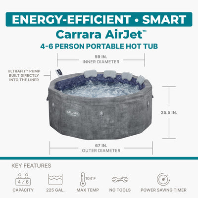 Bestway SaluSpa Carrara Energy-Efficient AirJet 6 Person Portable Hot Tub (Used)