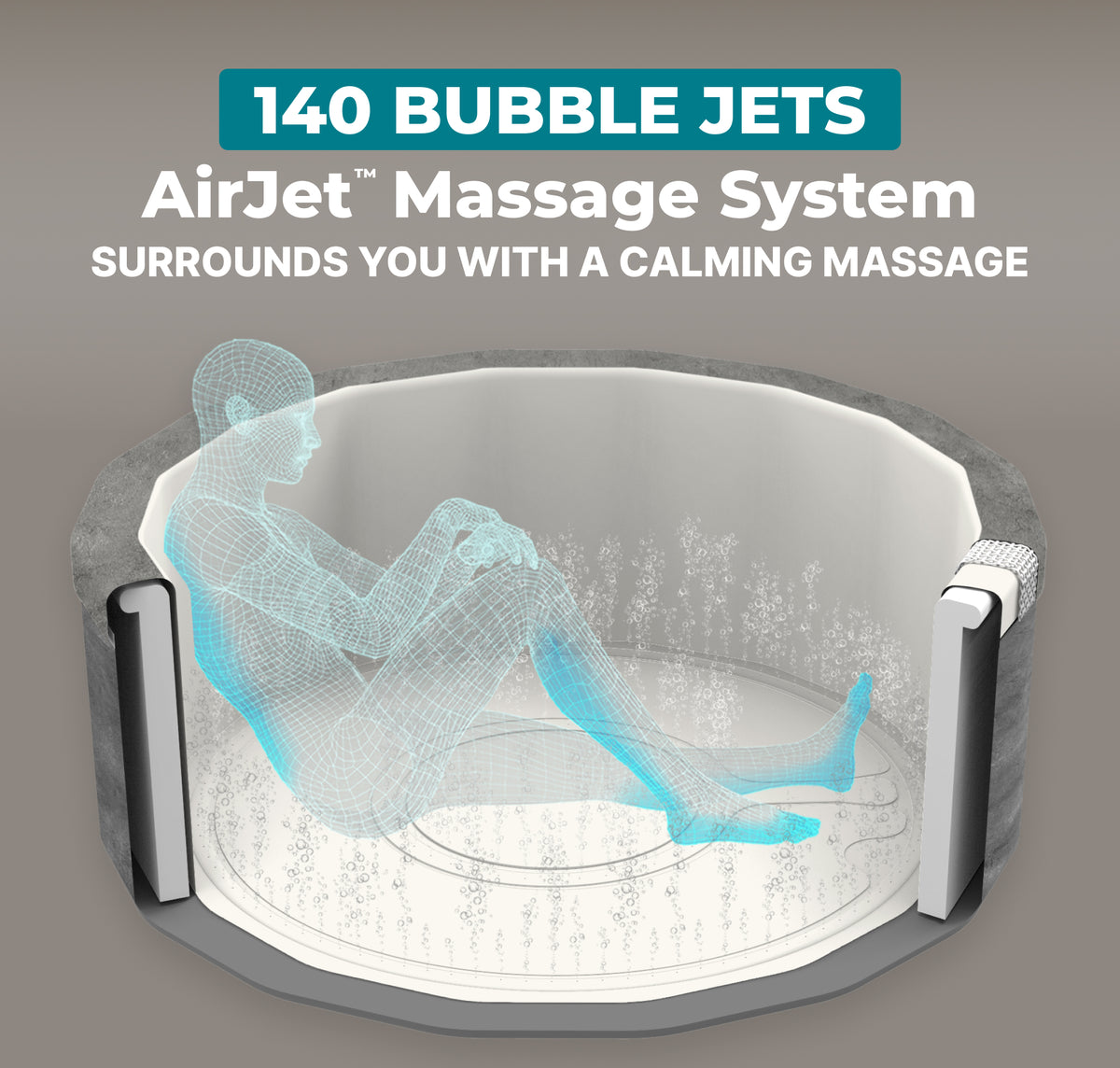 Bestway SaluSpa Carrara Energy-Efficient AirJet 6 Person Portable Hot Tub (Used)