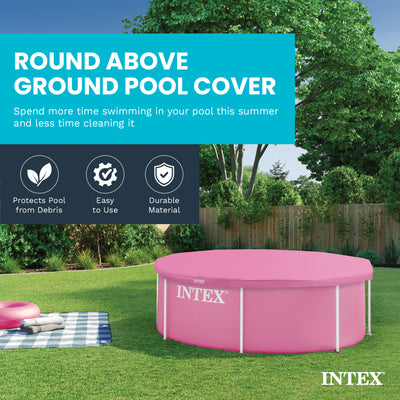 INTEX 8 Foot Round Metal Frame Outdoor Swimming Pool Debris Cover (Open Box)