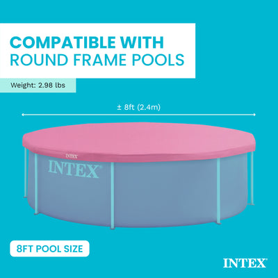 INTEX 8 Foot Round Metal Frame Outdoor Swimming Pool Debris Cover (Open Box)