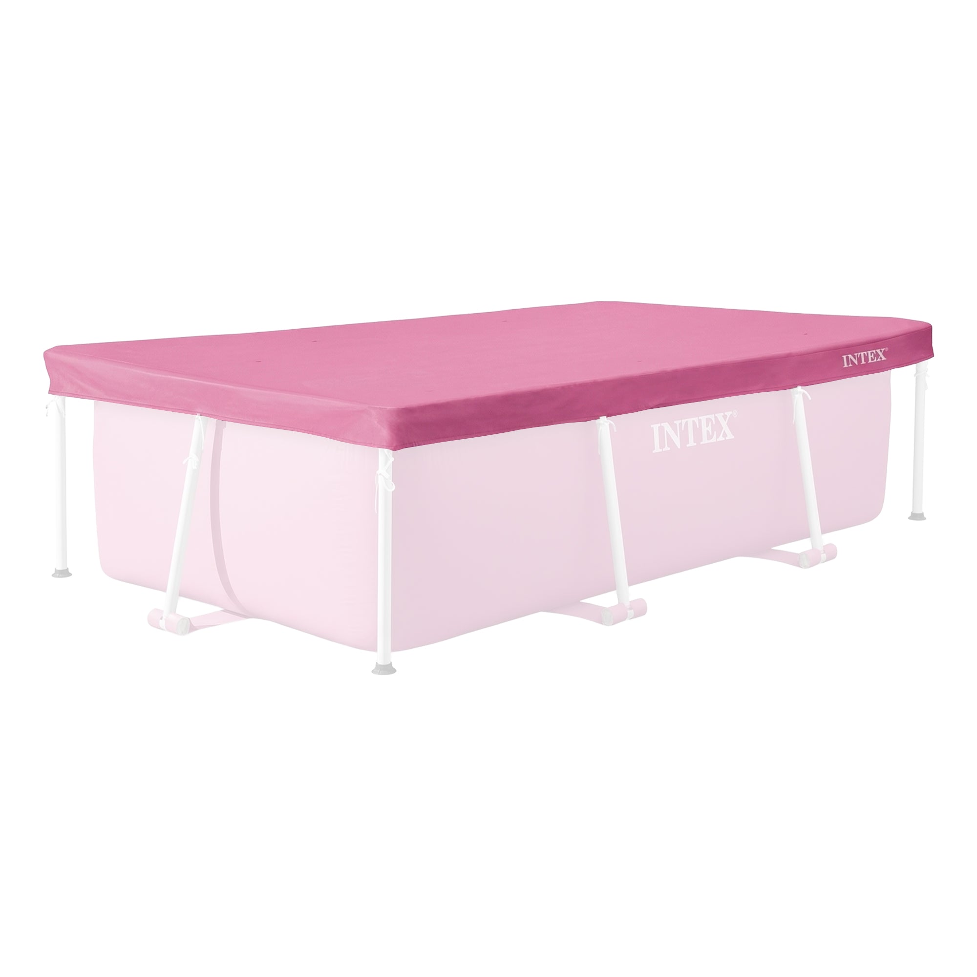 INTEX 7.2ft x 4.9ft Rectangular Outdoor Backyard Swimming Pool Cover, (Used) - VMInnovations