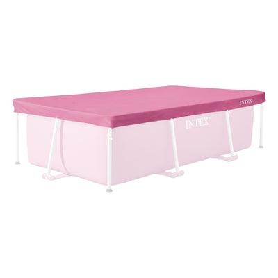 Intex 7' x 5' x 23.5" Metal Frame Above Ground Pool with Rectangular Cover, Pink