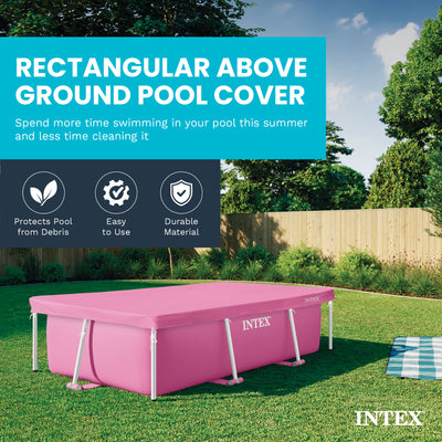 INTEX 7.2ft x 4.9ft Rectangular Outdoor Backyard Swimming Pool Cover, (Used) - VMInnovations