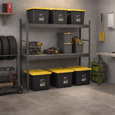 Ramtuff 6pk Heavy Duty Stackable Container, Snap-Tight Lid, 27 Gal (Open Box)