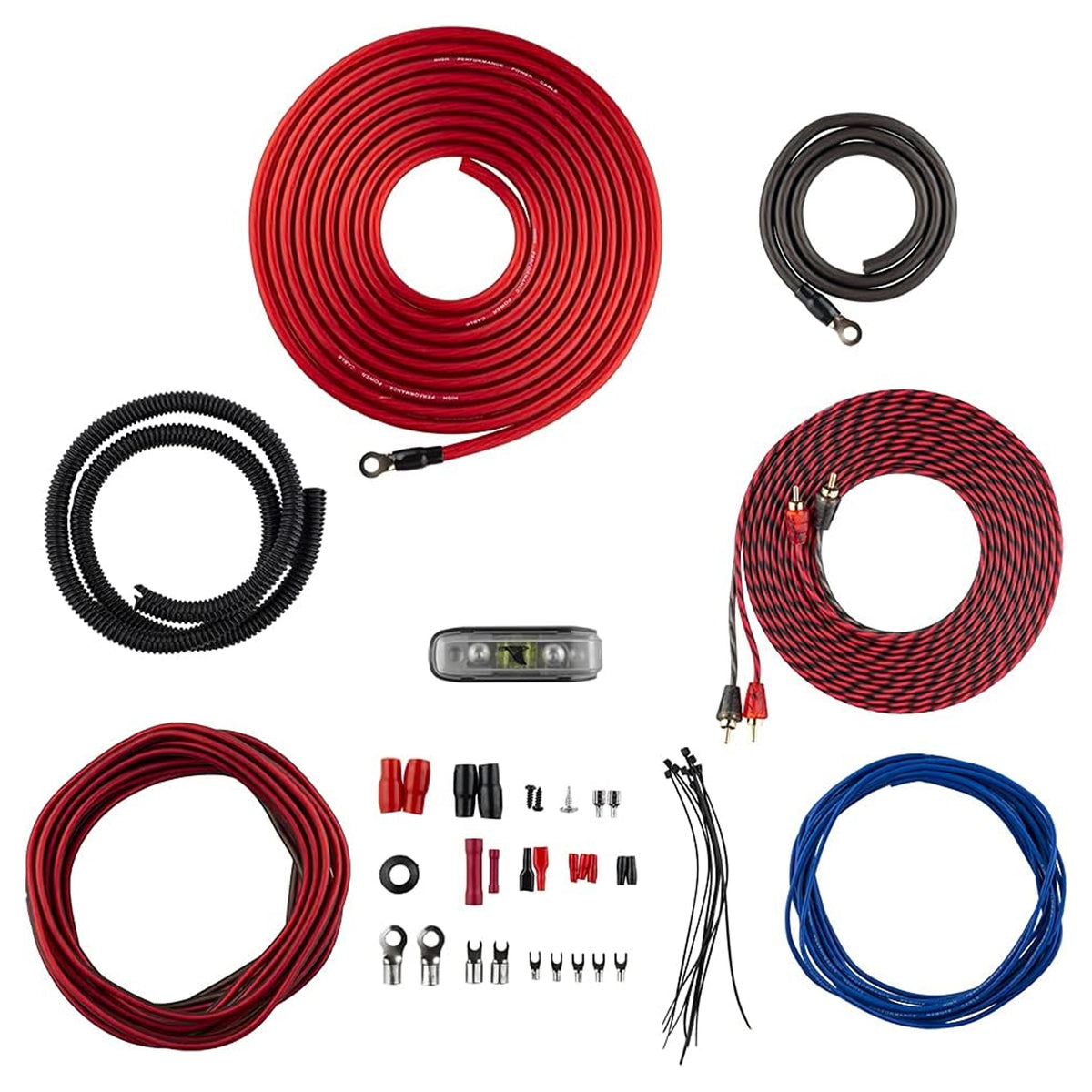 DS18 4 Gauge CCA Amplifier Complete Kit for Subs & Speakers, 1200W (Open Box)