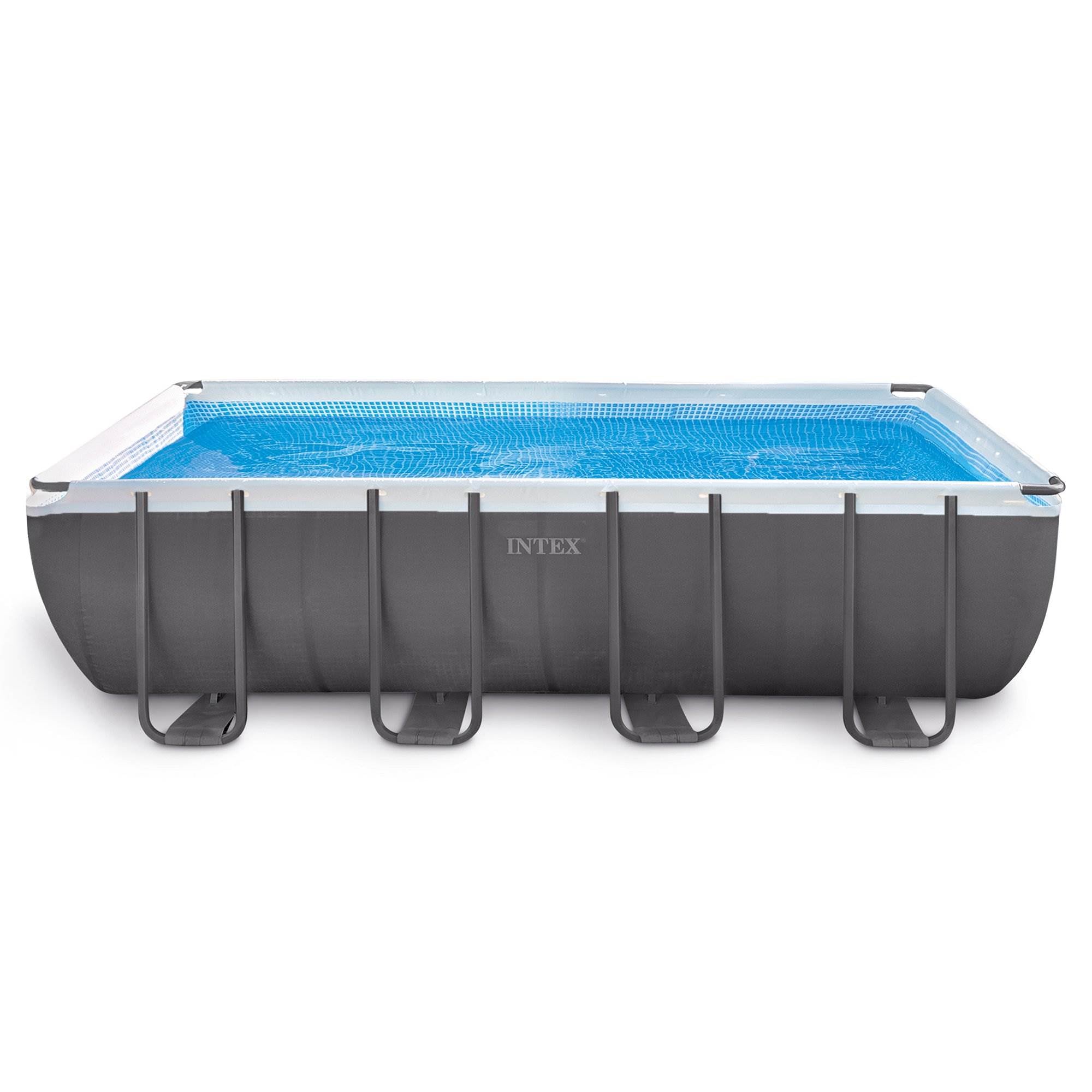 Intex 18' x 9' x 52" Ultra Frame Rectangular Above Ground Pool Set (Damaged)