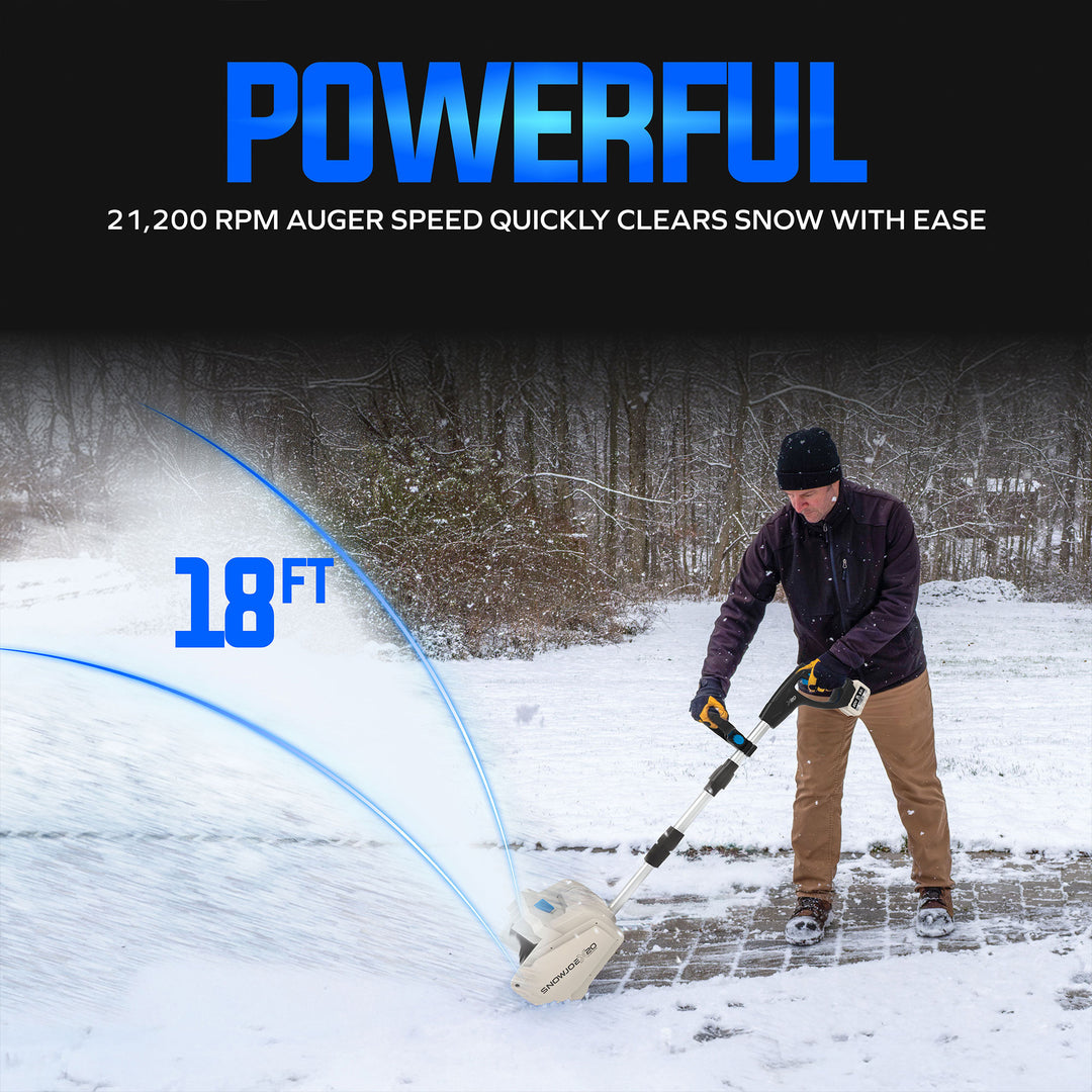 Snow Joe Cordless Snow Shovel Kit with 10" Wide x 5" Deep Snow Cut, X20-SNOW-5A