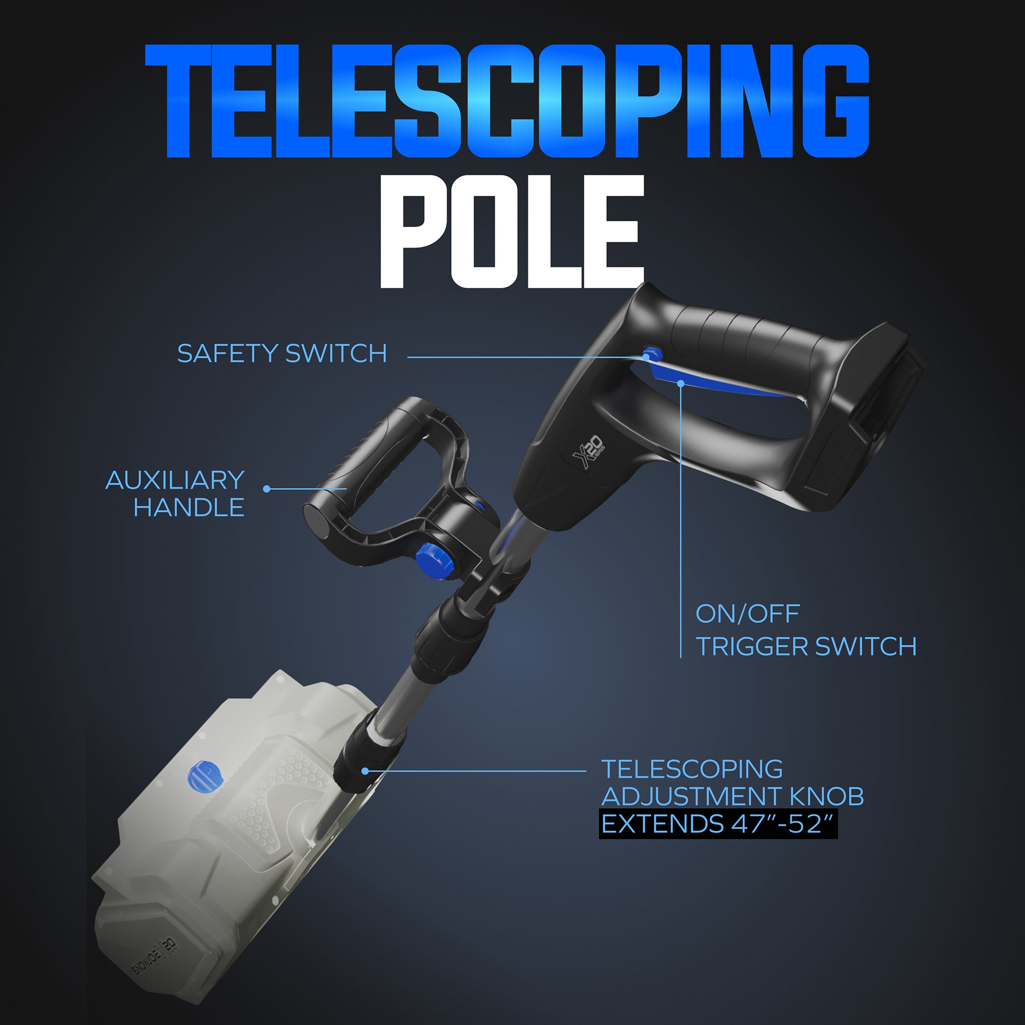 Snow Joe Cordless Snow Shovel Kit with 10" Wide x 5" Deep Snow Cut, (For Parts) - VMInnovations
