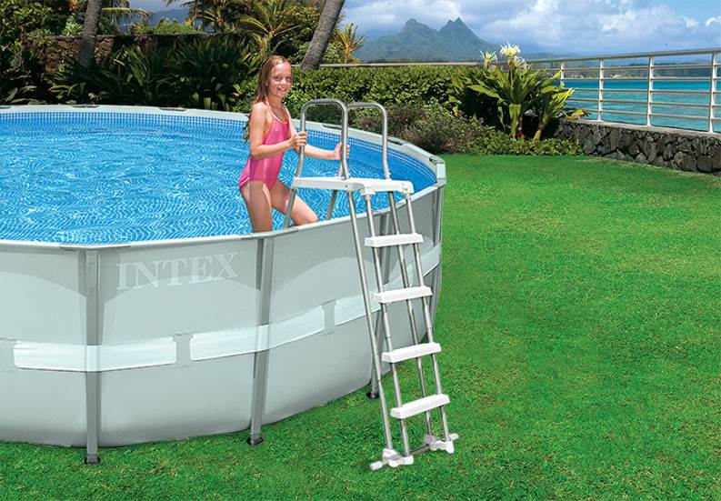 INTEX Above Ground Swimming Pool Ladder w/ Removable Steps - 48"-52" (Open Box)