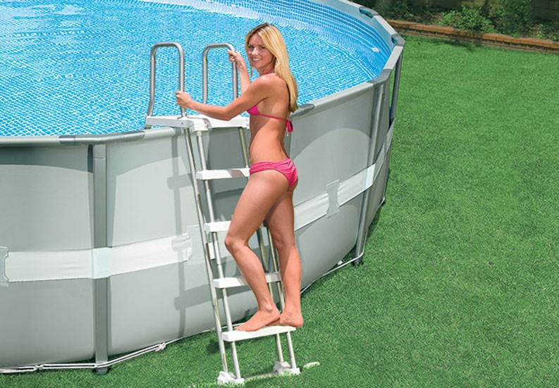 INTEX Above Ground Swimming Pool Ladder w/ Removable Steps - 48"-52" (Open Box)