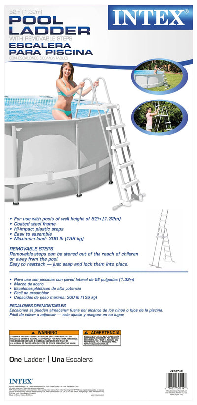 INTEX Above Ground Swimming Pool Ladder w/ Removable Steps - 48"-52" (Open Box)