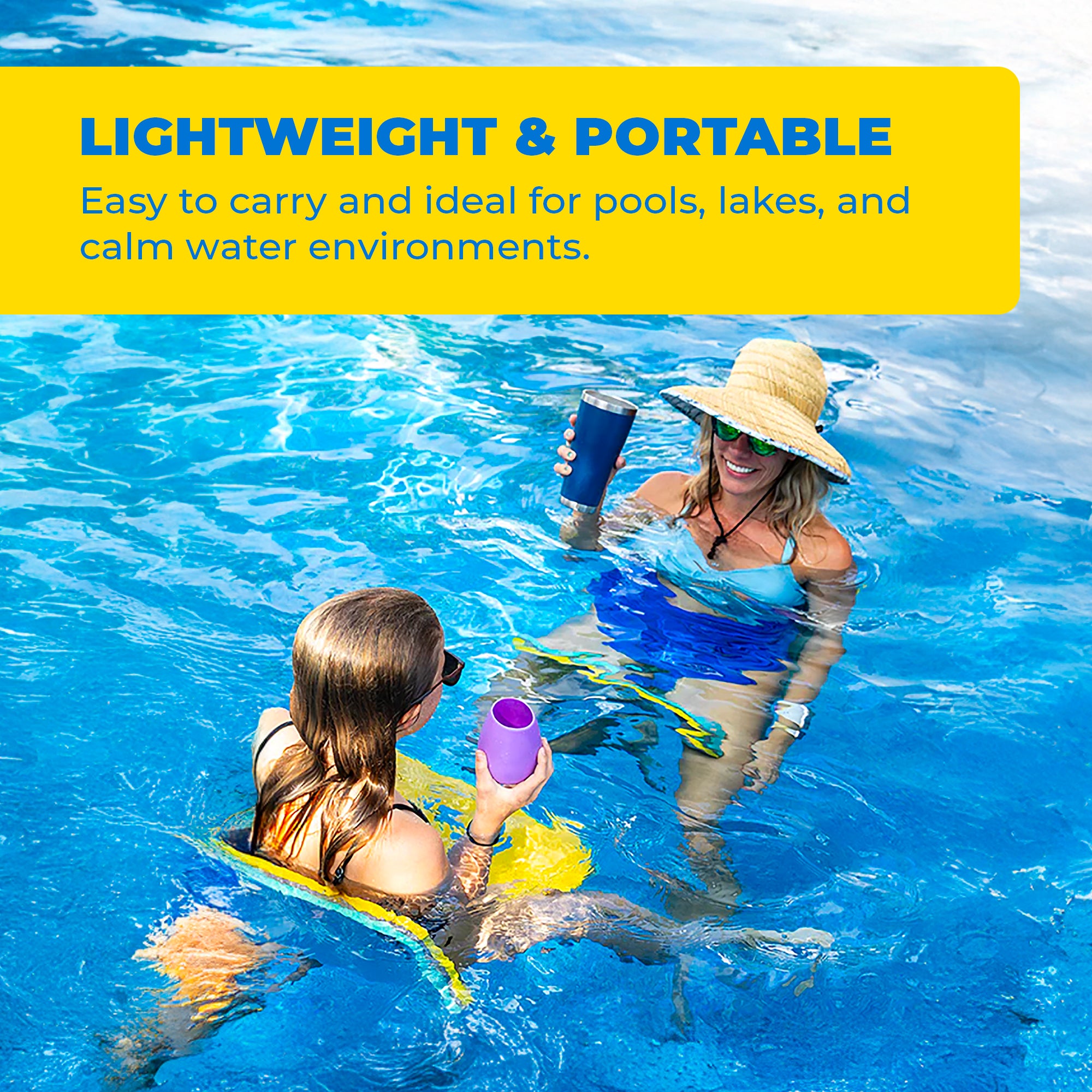 Aqua Lily Pad Floating Water Saddle Seats, Foam Pool and Lake Floats, Set of 2 (Open Box)