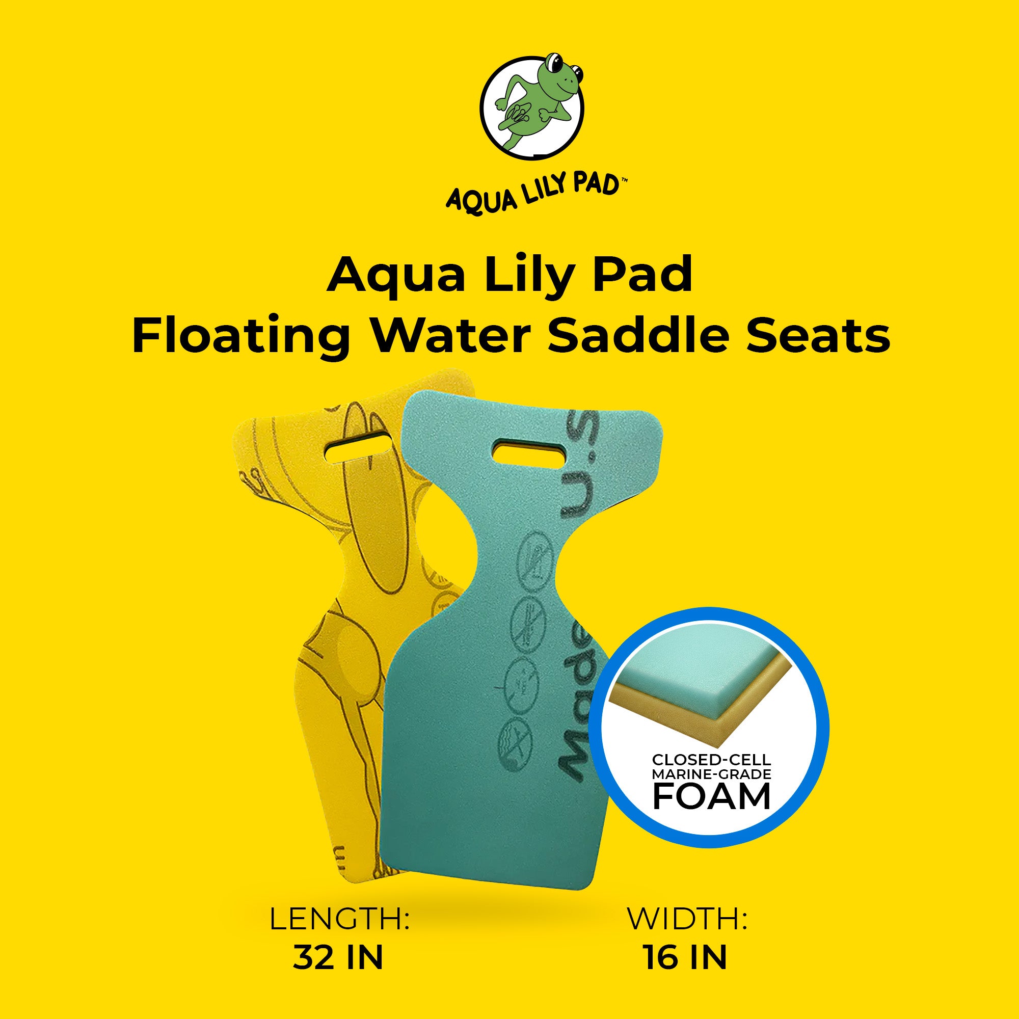 Aqua Lily Pad Floating Water Saddle Seats, Foam Pool and Lake Floats, Set of 2 (Open Box)