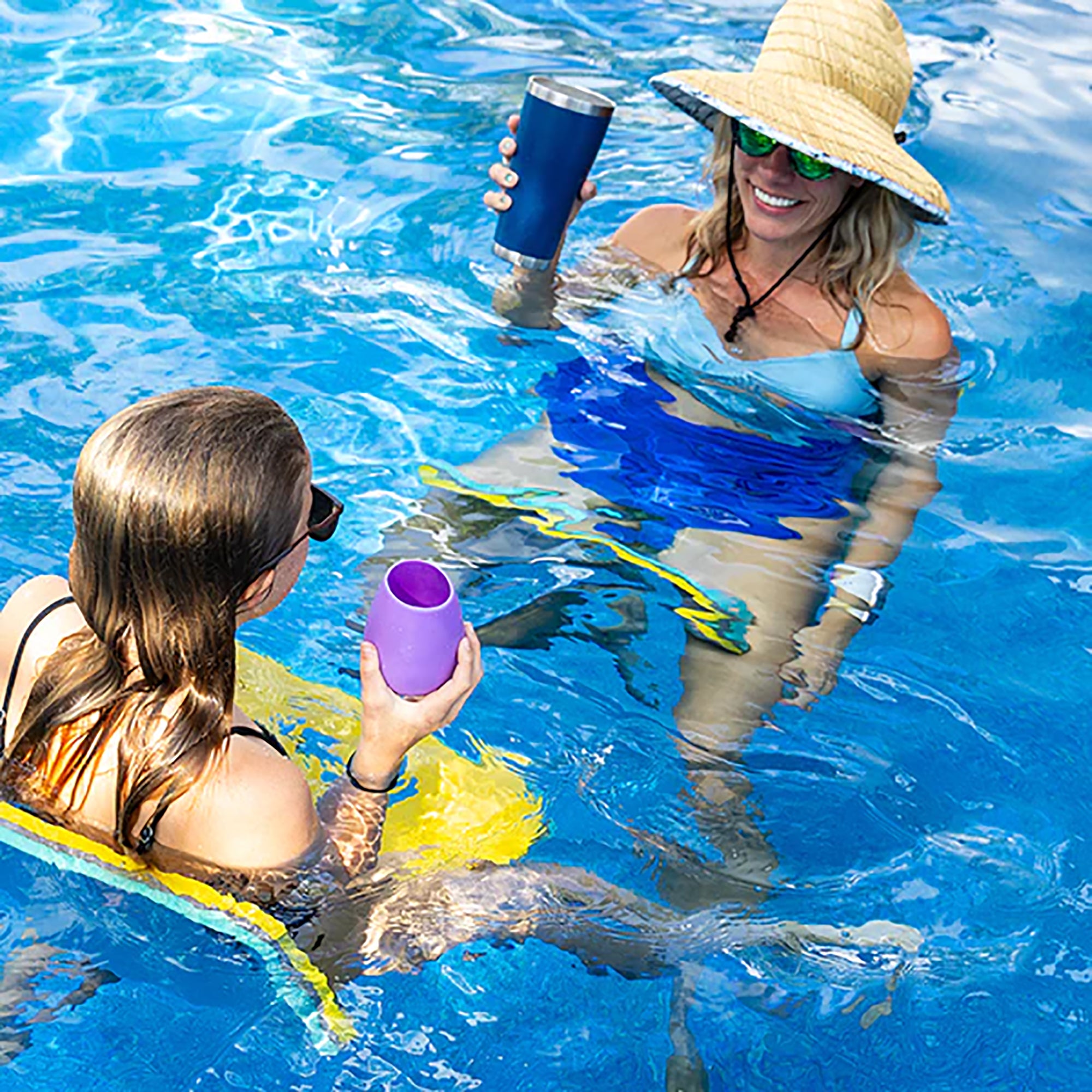 Aqua Lily Pad Floating Water Saddle Seats, Foam Pool and Lake Floats, Set of 2 (Open Box)