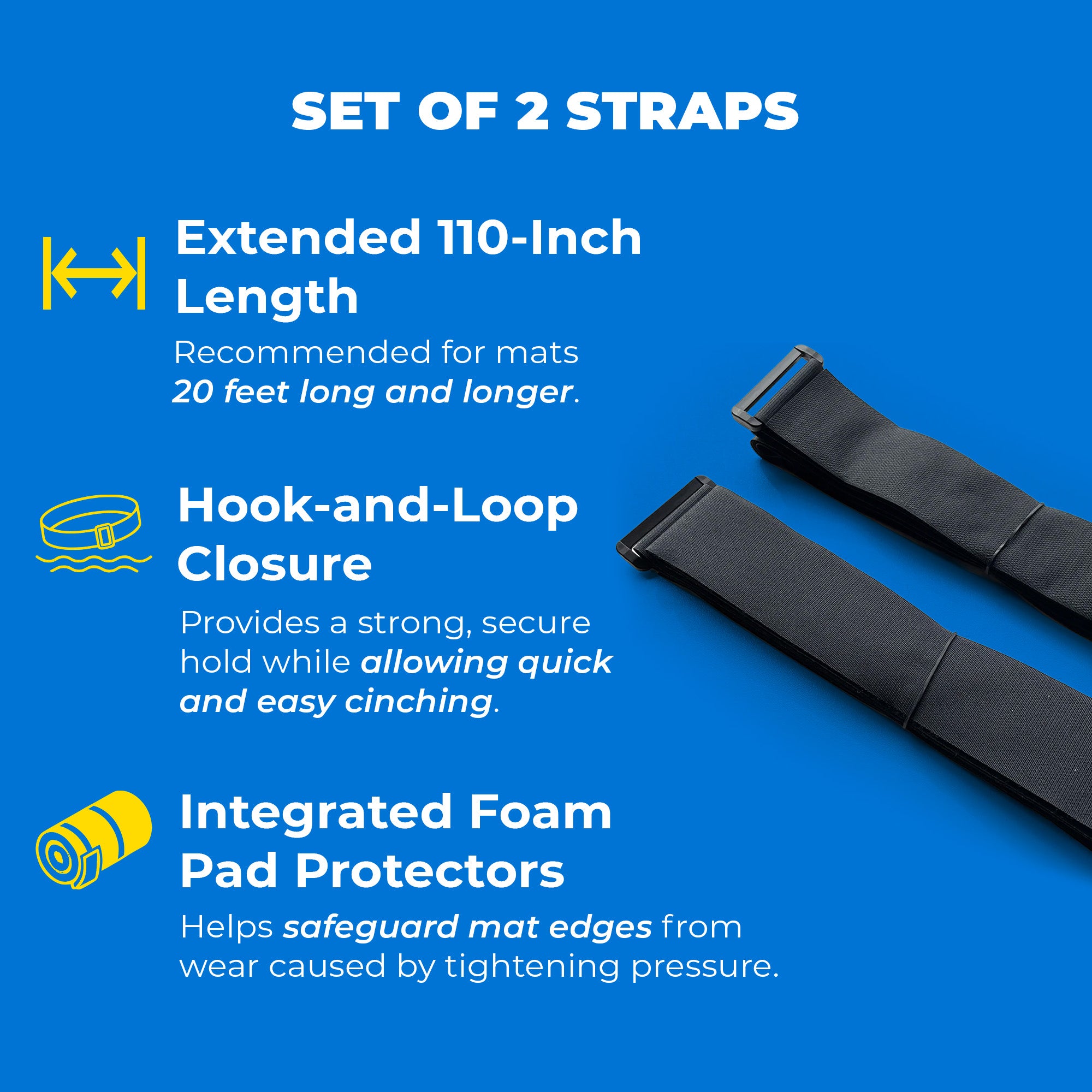 Aqua Lily Pad 110" Floating Storage Cinch Straps with Pad Protectors, (Open Box)
