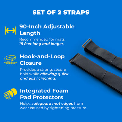 Aqua Lily Pad 90" Floating Storage Cinch Straps with Pad Protectors, Set of 2 - VMInnovations