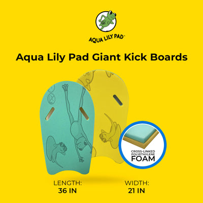 Aqua Lily Pad Giant Kick Boards, Swimming Aid for Adults, 36? x 20?, (Open Box)