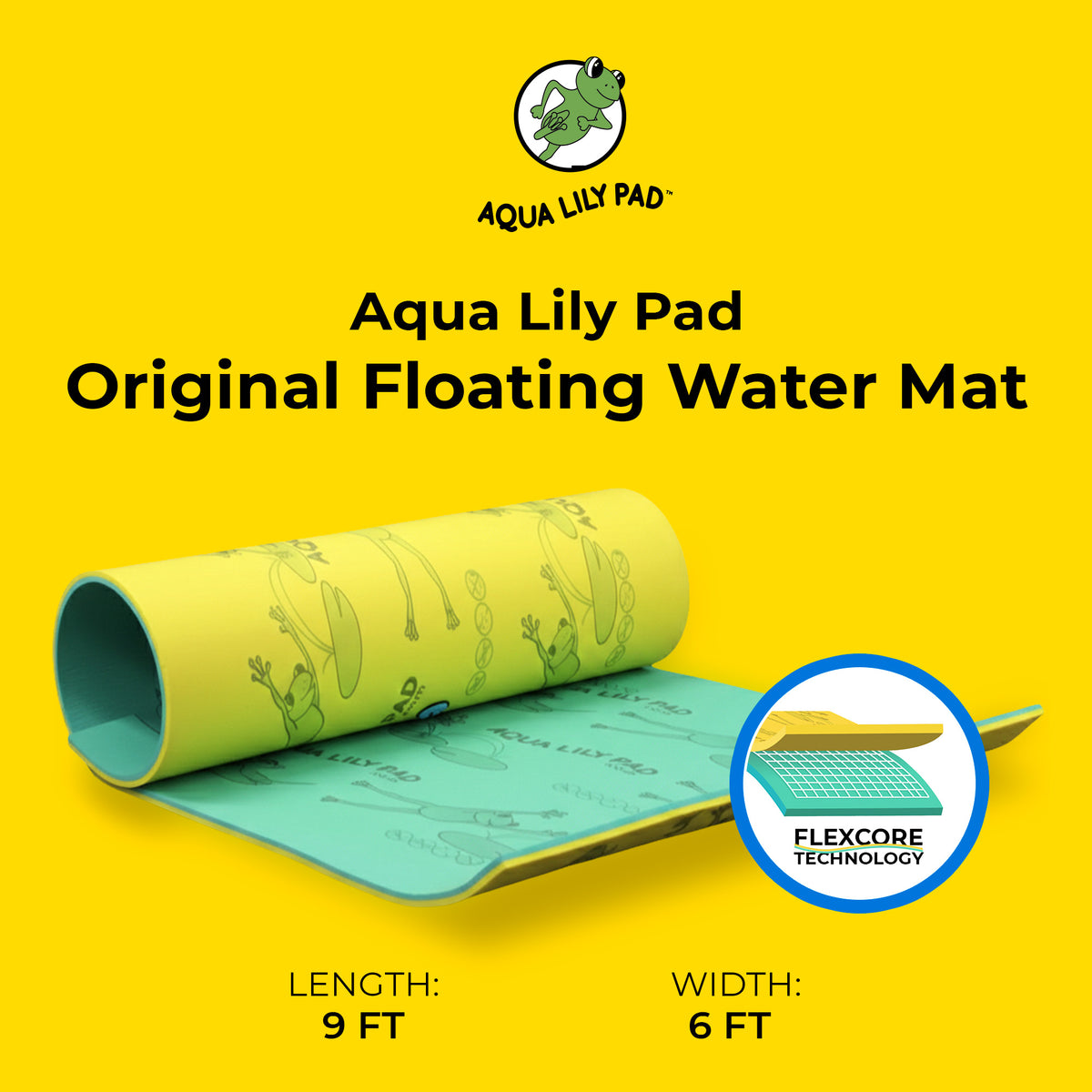 Aqua Lily Pad Original Floating Water Island Float, 9ft, Green/Yellow (Open Box)