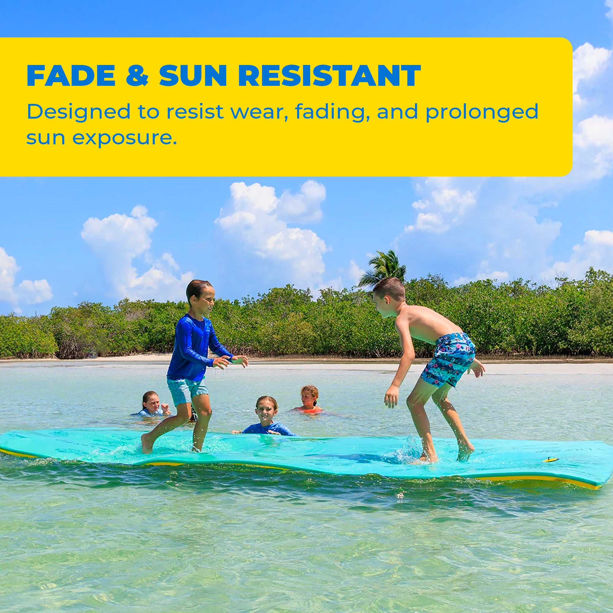 Aqua Lily Pad Original Floating Water Mat Island Float, 9 Ft, Green/Yellow - VMInnovations