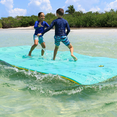 Aqua Lily Pad Original Floating Water Island Float, 9ft, Green/Yellow (Open Box)