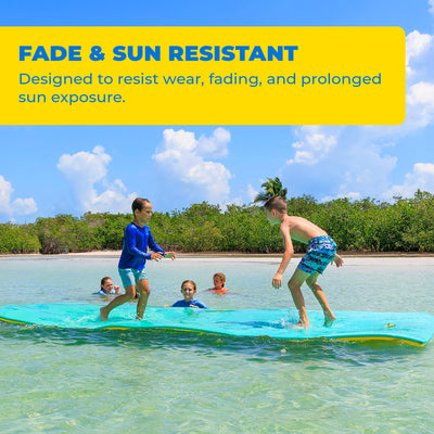 Aqua Lily Pad Original Floating Water Mat Island Float, 20 Ft, Green/Yellow - VMInnovations