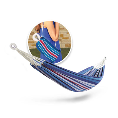 Bliss Hammocks Single Hammock with Rope Loops & Tree Straps, 220 lb, Patriot - VMInnovations