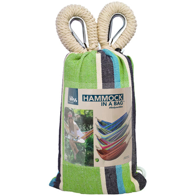 Bliss Hammocks Single Hammock with Rope Loops & Tree Straps, 220lb, Country Club - VMInnovations