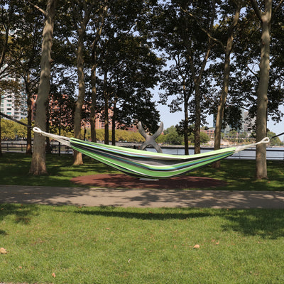 Bliss Hammocks Single Hammock with Rope Loops & Tree Straps, 220lb, Country Club - VMInnovations