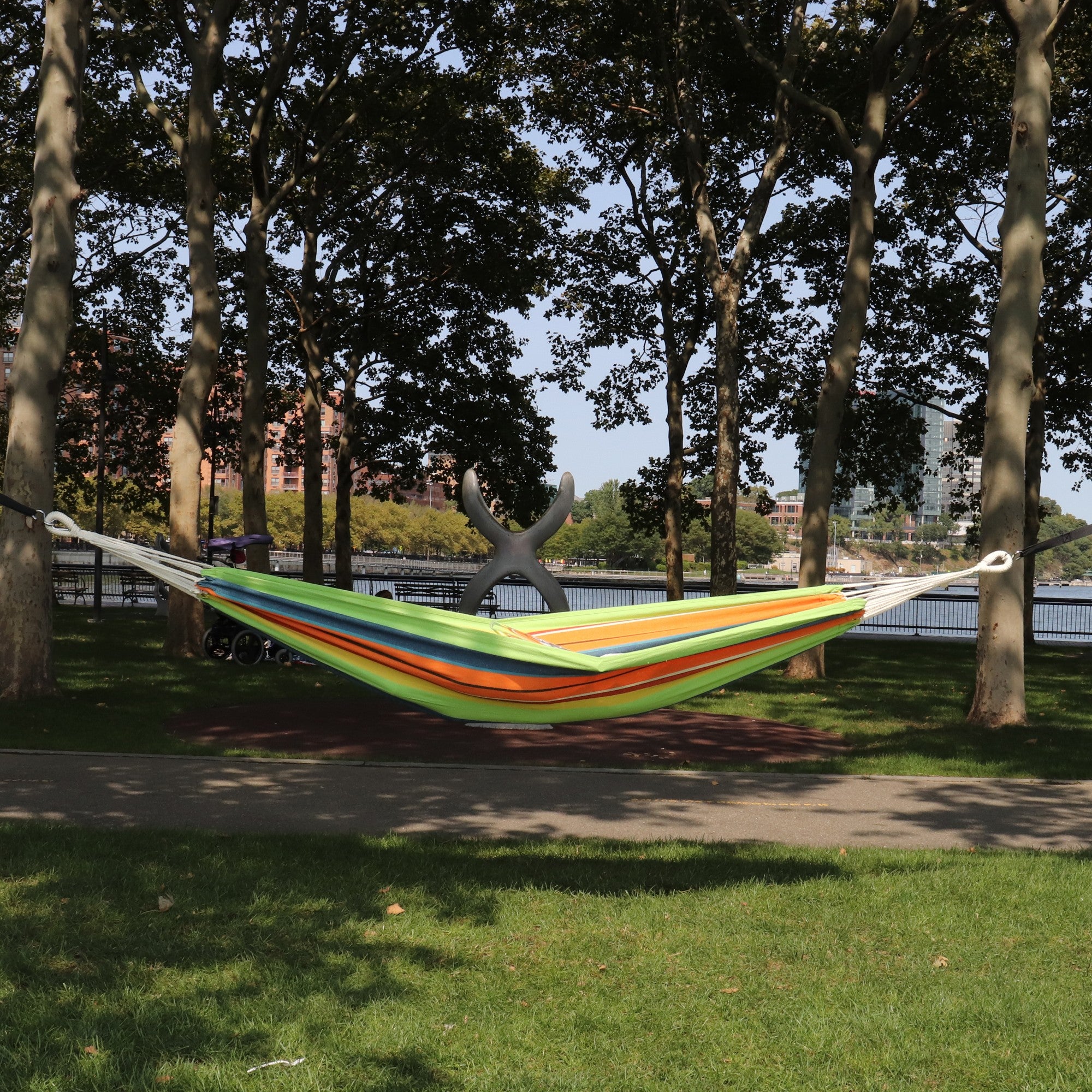 Bliss Hammocks Single Hammock with Rope Loops & Tree Straps, 220lb, Guacamole (Open Box)
