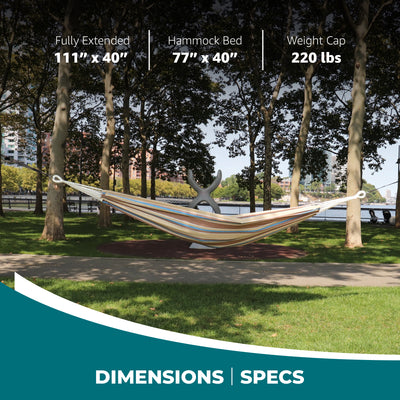Bliss Hammocks Single Hammock w/ Rope Loops & Tree Straps, 220lb, (Open Box) - VMInnovations