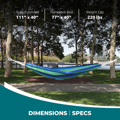 Bliss Hammocks Single Hammock w/Rope Loops & Tree Straps, 220 lb (Open Box)
