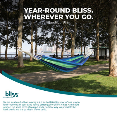 Bliss Hammocks Single Hammock w/Rope Loops & Tree Straps, 220 lb (Open Box)