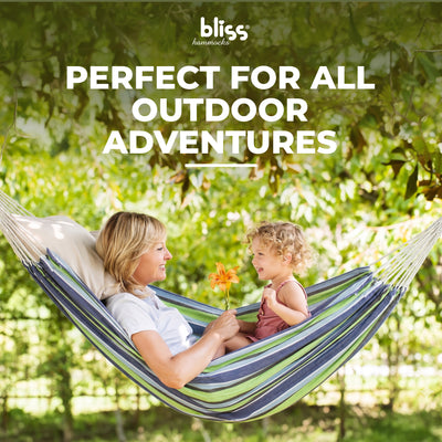 Bliss Hammocks Double Hammock with Rope Loops & Tree Straps, 265 lb, (Open Box)